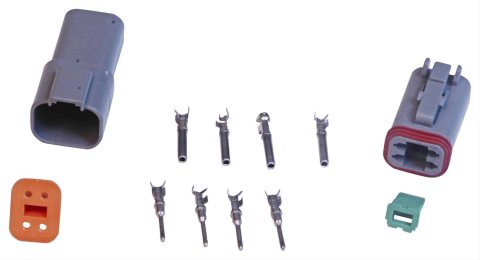 MSD Deutsch Connectors 8181 Electrical Wiring Connector, Deutsch, 16-Gauge/4-Pin, Each