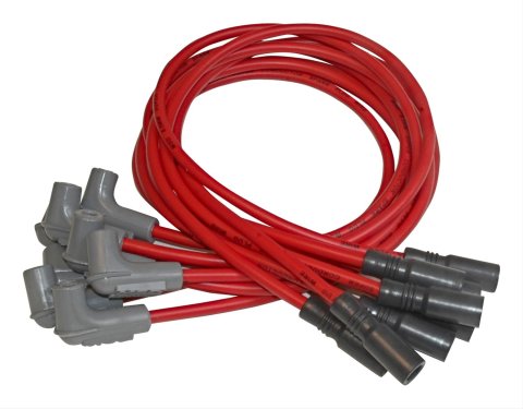 MSD 8.5mm Super Conductor Spark Plug Wire Sets 32149 Wires, Conductor, Spiral Core, 8.5mm, Red, 90 Degree Boots, Chevy, Pontiac, 5.7L, Set