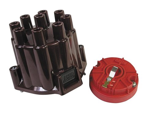 MSD Distributor Cap and Rotor Kits 8442 Rotor, Maroon, Female/Socket, Brass Terminals, Clamp-Down, AMC, GM, International, Jeep, V8, Each