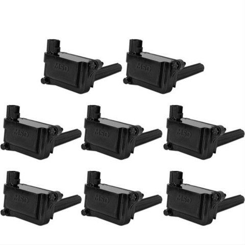 MSD Blaster OEM Replacement Coils 825583 Ignition Coil, Blaster, Coil Pack Style, Square, Black, Chrysler, Dodge, Jeep, 5.7, 6.1L, Set of 8