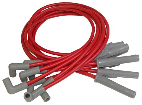 MSD 8.5mm Super Conductor Spark Plug Wire Sets 32209 Wires, Conductor, Spiral Core, 8.5mm, Red, Multi-Angle Boots, Ford, 5.0L, Set