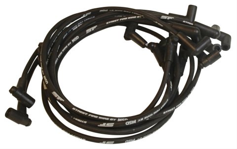 MSD Street Fire Spark Plug Wire Sets 5563 Wires, Fire, 8.0mm, Black, 90 Degree Boots, Chevy, 5.7L, Set