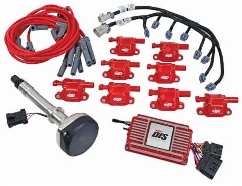 MSD Direct Ignition Systems 60151 System, DIS, Red, Cam Sync, Coils, Box, Chevy Small/Big Block, Kit