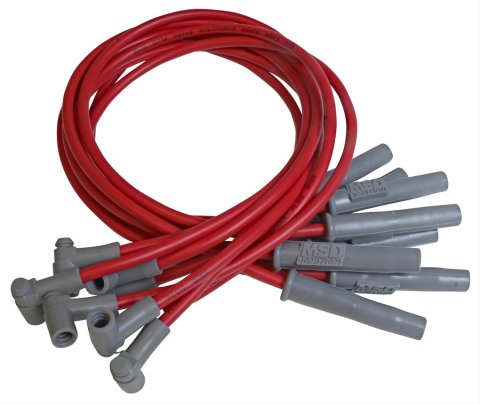 MSD 8.5mm Super Conductor Spark Plug Wire Sets 35859 Wires, Conductor, Spiral Core, 8.5mm, Red, Multi-Angle Boots, AMC, 290-401, V8, Set