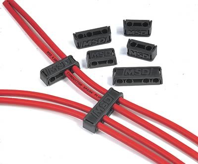 MSD Pro-Clamp Wire Separators 8843 Ignition Loom/Separator, Polymer, Black, 7-8.5 mm, Set of 8