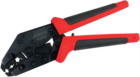 MSD Pro-Crimp Tool II 35051 Wire Crimping Tool, Steel, Cushion Handle, Adjustable Ratchet Mechanism, Removable Crimping/Stripping Jaws, Each
