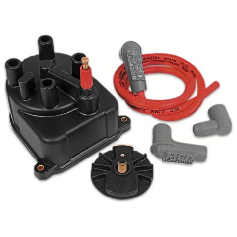 MSD Modified Distributor Cap and Rotor Kits for 1992-2000 CIVIC, 1993-1997 CIVIC DEL SOL, 1994-2001 INTEGRA - 82923 Rotor, Modified, Black, Female/Socket, Brass Terminals, Screw-Down, use on Acura®, Honda®, L4, Kit