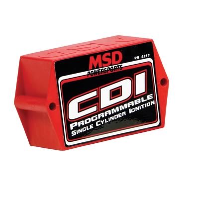 MSD Single Cylinder Programmable Ignition Boxes 4217 Box, CDI, Digital, Timing Curve, Rev Limiters, Red, Cylinder, Each