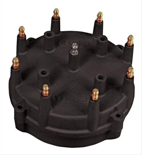 MSD Pro-Caps 74083 Distributor Cap, Male/HEI-Style, Black, Screw-Down, MSD, Billet, Pro-Billet, V8, Each