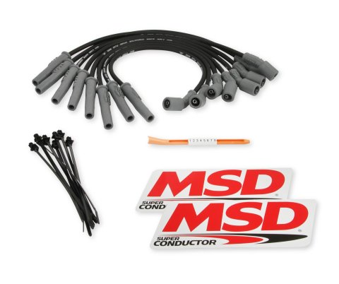 MSD 8.5mm Super Conductor Spark Plug Wire Sets 31633 Wires, Conductor, Spiral Core, 8.5mm, Black, Ford, F-150/Raptor, 6.2L, Set
