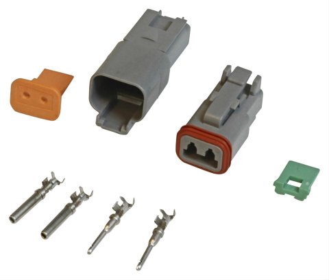 MSD Deutsch Connectors 8183 Electrical Wiring Connector, Deutsch, 16-Gauge/2-Pin, Each