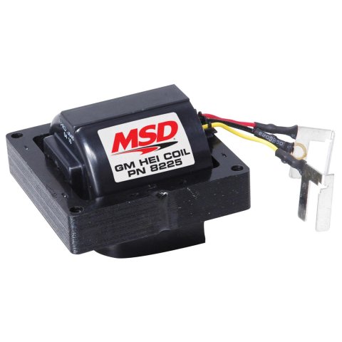 MSD HEI Coils 8225 Ignition Coil, Blaster Performance Replacement, E-Core, Square, Epoxy, Black, 42,000 V, Cadillac, Buick, Chevy, Oldsmobile, Pontiac, Each