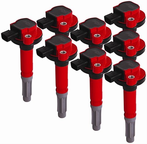 MSD Ford Blaster Coil-on-Plug Ignition Coil Packs 82488 Coil, MSC II Pack, Epoxy, Square, Red, Ford, 5.0L, Modular, Set of 8