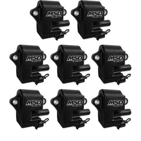 MSD Multiple Spark Coils and Coil Kits 828583 Ignition Coil, MSC II Pack, D580 Style, Epoxy, Square, Black, GM LS1/LS6, Set of 8