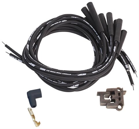 MSD Street Fire Spark Plug Wire Sets 5551 Wires, Fire, 8.0mm, Black, Multi-Angle Boots, Universal, V8, Set