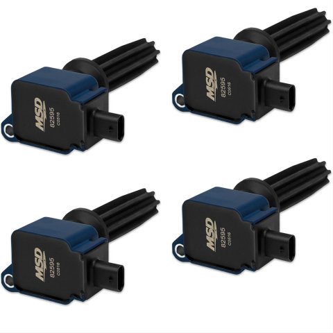 MSD Direct Replacement Ignition Coil Packs 825945 Coil, Replacement, Blue, Ford, 2.0/2.3L, Ecoboost, Set of 4