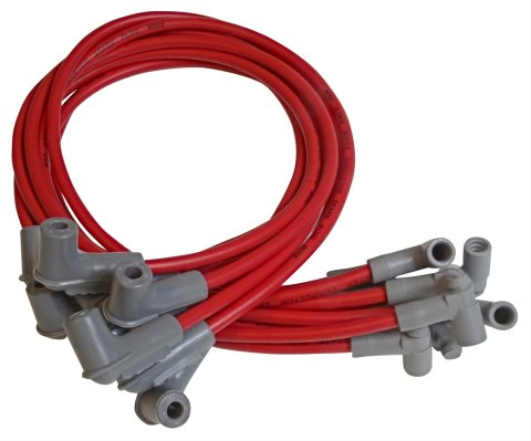 MSD 8.5mm Super Conductor Spark Plug Wire Sets 35609 Wires, Conductor, Spiral Core, 8.5mm, Red, 90 Degree Boots, Chevy, Big Block, V8, Set