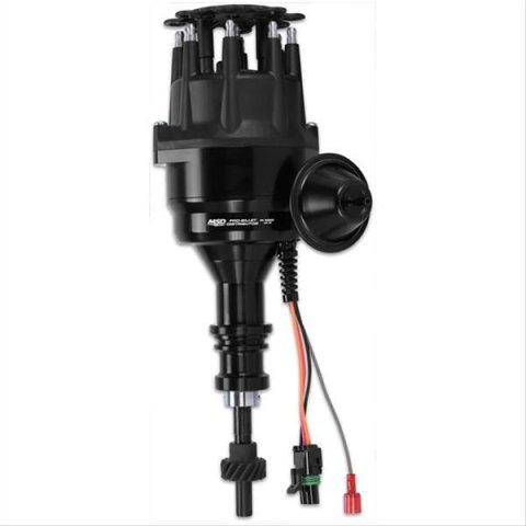 MSD Pro-Billet Ready-to-Run Distributors 83523 Distributor, Ready-To-Run, Male/HEI, Vacuum and Mechanical, Black, Ford, Mercury, 4.7L, 5.0L, Each