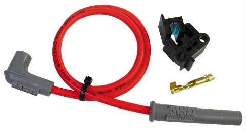 MSD Replacement Spark Plug Wires 34069 Wire, Super Conductor, Spiral Core, 8.5mm, Red, HEI/Multi-angle Boots, 48 in. Length, Each