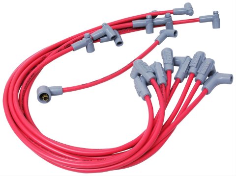 MSD 8.5mm Super Conductor Spark Plug Wire Sets 35599 Wires, Conductor, Spiral Core, 8.5mm, Red, 90 Degree Boots, Chevy, Small Block, V8, Set