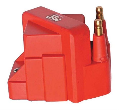 MSD Blaster OEM Replacement Coils 8224 Ignition Coil, DIS Performance Replacement, E-Core, Square, Epoxy, Red, 40,000 V, GM, Each