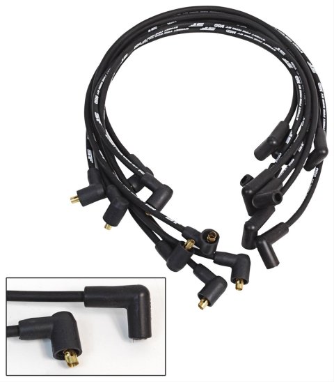 MSD Street Fire Spark Plug Wire Sets 5565 Wires, Fire, 8.0mm, Black, 90 Degree Boots, Buick, Cadillac, Chevy, Pontiac, Oldsmobile, V8