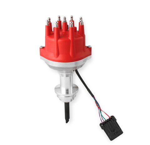 MSD Pro-Billet Dual Sync EFI Distributors 2381 Distributor, EFI, Hall Effect, Male/HEI, Standard Rotation, Red Cap, Billet Aluminum Housing, Chrysler, Dodge, Small Block, Each
