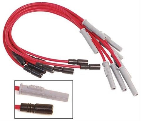 MSD 8.5mm Super Conductor Spark Plug Wire Sets 32109 Wires, Conductor, Spiral Core, 8.5mm, Red, Multi-Angle Boots, Chevy, GMC, 454, Set