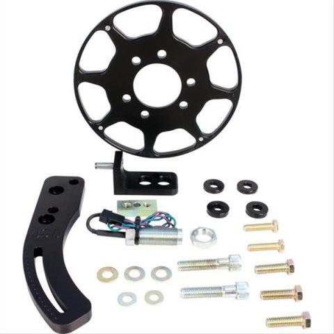 MSD Flying Magnet Crank Trigger Kits 86203 Kits, Trigger, Aluminum Wheel, Black Anodized, Chevrolet, Big Block, Kit