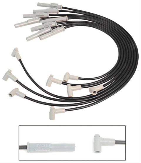 MSD 8.5mm Super Conductor Spark Plug Wire Sets 31773 Wires, Conductor, Spiral Core, 8.5mm, Black, Multi-Angle Boots, Chevy, GMC, 454, Set