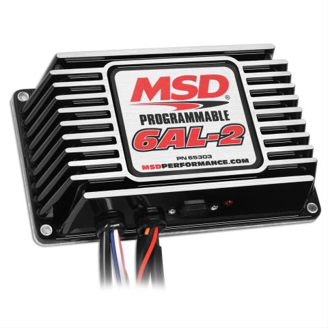 MSD Programmable Digital 6AL-2 Ignition Boxes 65303 Boxes, Boxes, Capacitive Discharge, Digital, Rev Limiter, One-stage Timing Retard, 12 - 18 V, Black, Each