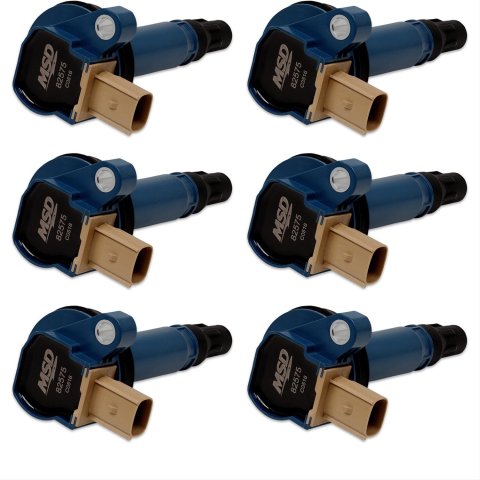 MSD Direct Replacement Ignition Coil Packs 825765 Coil, Replacement, Blue, Tan Connector, Ford, 3.5L, Ecoboost, Set of 6