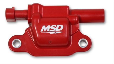 MSD Blaster OEM Replacement Coils 8266 Ignition Coil, OEM, Coil Pack, Epoxy, Female/Socket, Red, Square, Cadillac, Chevrolet, GMC, Each