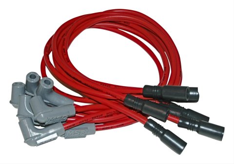 MSD 8.5mm Super Conductor Spark Plug Wire Sets 32169 Wires, Conductor, Spiral Core, 8.5mm, Red, 90 Degree Boots, Chevy, GMC, 5.7L, Set