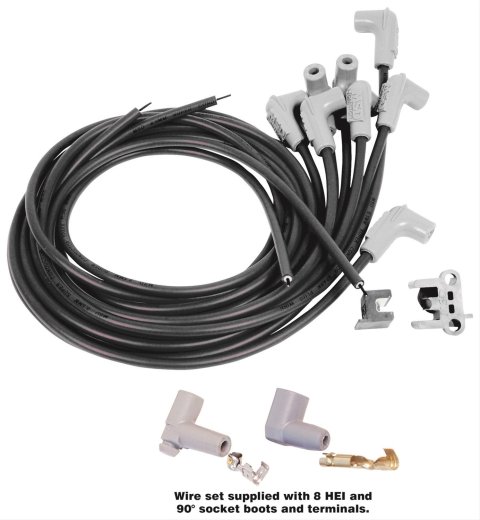 MSD 8.5mm Super Conductor Spark Plug Wire Sets 32143 Wires, Conductor, Spiral, 8.5mm, Black, 90 Degree Boots, Chevy, Pontiac, 5.7L, Set