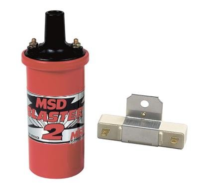 MSD Blaster 2 Ignition Coils 8203 Coil, 2, Canister, Round, Oil Filled, Red, 45,000 V, Each