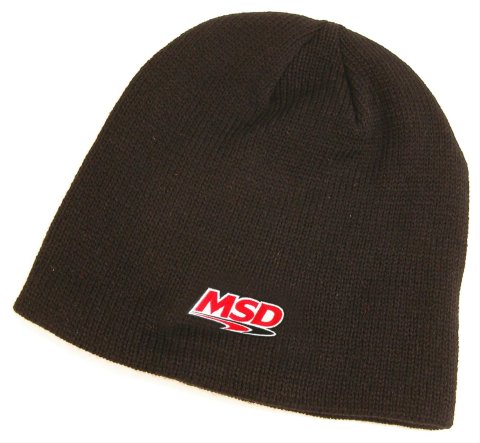 MSD Logo Beanie 93541 Cap, Black, Ignition Logo, Each
