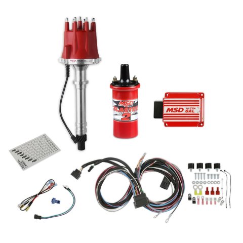 MSD Pro-Billet Ignition Bundles 85551K System Combo Kits, Pro-Billet, Bundle, with Distributor, Coil, Box, Chevy, Kit