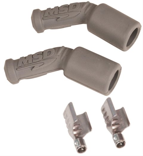 MSD Replacement Boots 3304 Coil Boot and Terminal Kit, 45 Degree, Chevy, LS, Pair