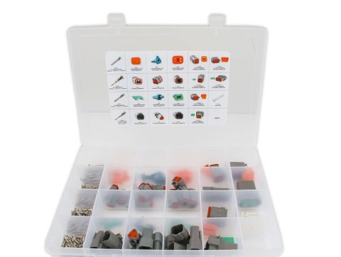 MSD Deutsch Connector Kits 8188 Wire Connectors, Kit, 360 Piece, Includes 2, 3, 4, 6, 8, and 12 Pin Housings, Pins, Seals, Wedges, Clear Plastic Case, Each