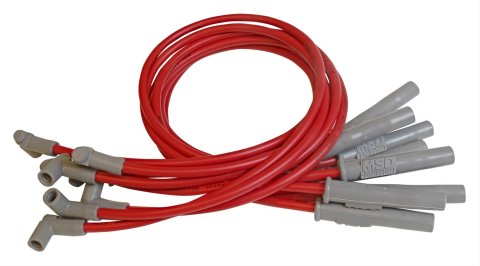 MSD 8.5mm Super Conductor Spark Plug Wire Sets 32189 Wires, Conductor, Spiral Core, 8.5mm, Red, Multi-Angle Boots, Dodge, 5.2, 5.9L, Set