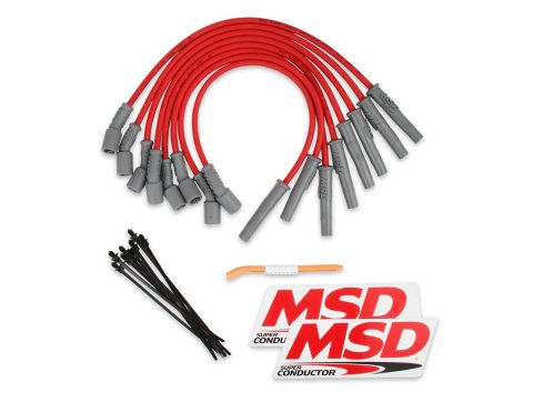 MSD 8.5mm Super Conductor Spark Plug Wire Sets 31639 Wires, Conductor, Spiral Core, 8.5mm, Red, Ford, F-150/Raptor, 6.2L, Set