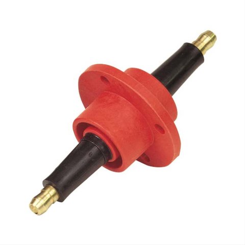 MSD Firewall Feed-Thrus 8211 Feed-Thru, Coil Wire, Rynite, Red/Black, Male HEI Post, 1.0 in. Hole Required, Each