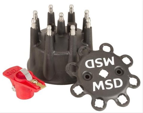 MSD Distributor Cap and Rotor Kits 79193 Kits, Male/HEI, Black Rynite Cap, Stainless Steel Contact Terminal, Clamp Down, MSD, Pro Mag 12/12LT/20/44, Kit
