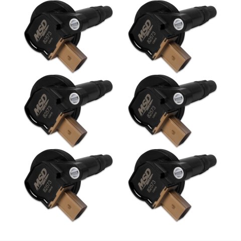 MSD Direct Replacement Ignition Coil Packs 825763 Coil, Replacement, Black, Tan Connector, Ford, 3.5L, Ecoboost, Set of 6