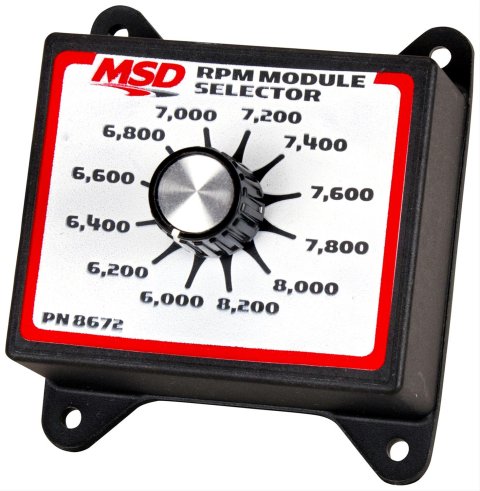 MSD RPM Module Selectors 8672 Selector, Plastic, Black, 6,000-8,200 rpm, 200 rpm Increments, Each