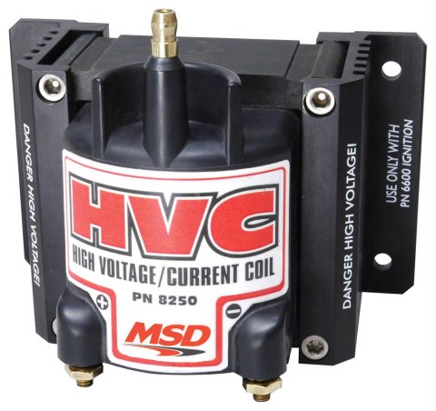 MSD 6 HVC Coils 8250 Ignition Coil, Blaster HVC, E-Core, Square, Epoxy, Black, 40,000 V, Each