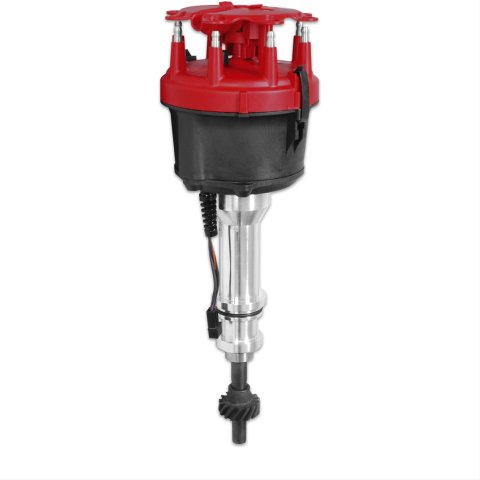 MSD Pro-Billet Distributors 85801 Distributor, Pro-Billet, Magnetic Trigger, Mechanical Advance, Red/Black Cap, Ford, Each