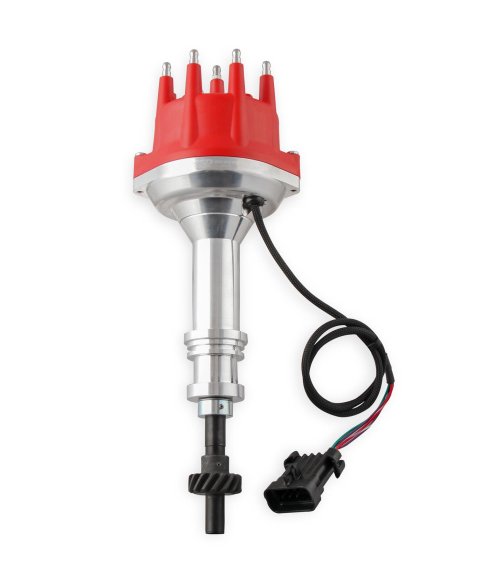 MSD Pro-Billet Dual Sync EFI Distributors 2379 Distributor, EFI, Hall Effect Trigger, Male/HEI, Standard Rotation, Red Cap, Billet Aluminum Housing, Natural, Ford, V8, Each
