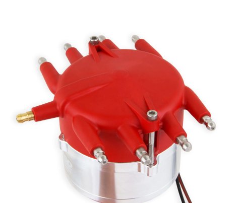 MSD Pro-Billet Flat-Top Distributors 85804 Distributors, Flat-Top, Magnetic, Male/HEI, Mechanical Advance, Steel Gear, Red Cap, Ford, 351C, 429, 460, Each